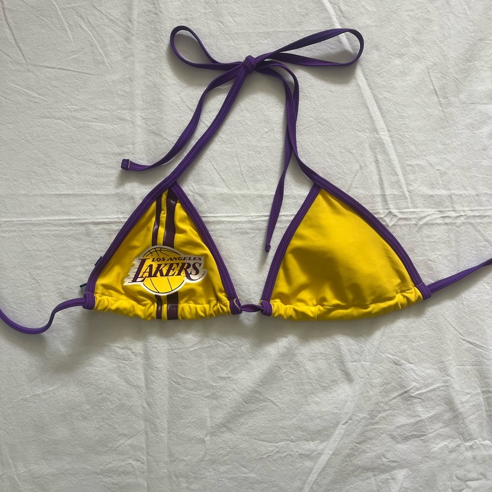 Vintage Los Angeles Lakers Yellow and Purple Bikini Top